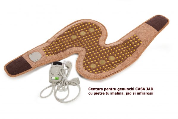 Centura genunchi CASA JAD cu pietre turmalina, jad si infrarosii
